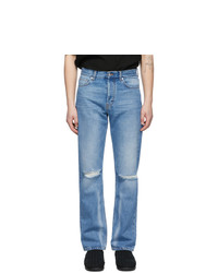 Séfr Blue Distressed Straight Cut Jeans