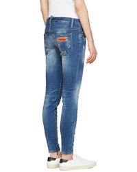 Dsquared2 Blue Distressed Twiggy Jeans