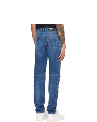 Balmain Blue Ribbed Tapered Jeans