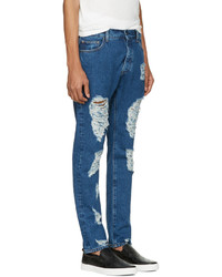 Palm Angels Blue Ripped Jeans