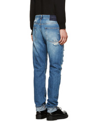 Alexander McQueen Blue Violet Ripped Jeans