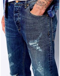 Asos Brand Straight Jeans With Rips