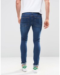 Asos Brand Super Skinny Jeans With Knee Rips