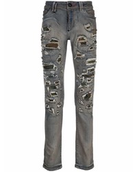 Philipp Plein Camouflage Print Slim Fit Jeans