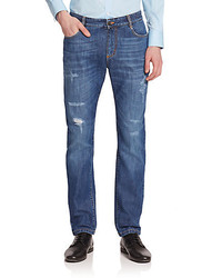 Versace Collection Slouchy Distressed Denim Jeans