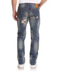 Mostly Heard Rarely Seen Cut Inset Straight Leg Jeans