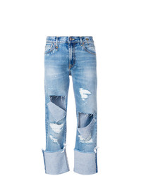 R13 Cut Out Cropped Jeans