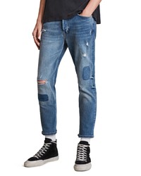 AllSaints Dean Patched Slim Fit Crop Jeans