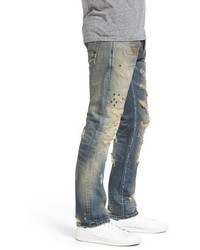 PRPS Demon Destroyed Slim Straight Leg Jeans