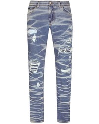 Dolce & Gabbana Distress Detail Slim Cut Jeans