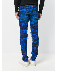 Balmain Distressed Camouflage Jeans