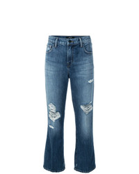 J Brand Distressed Cropped Jeans
