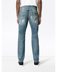 Dolce & Gabbana Distressed Denim Straight Leg Jeans