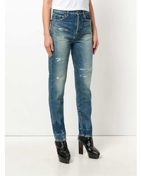 Saint Laurent Distressed Fitted Jeans