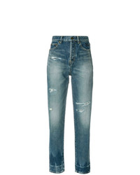 Saint Laurent Distressed Fitted Jeans