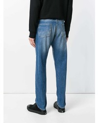 Alexander McQueen Distressed Folk Embroidery Jeans