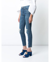 Mother Distressed Knees Slim Jeans