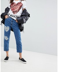 Love Moschino Distressed Mom Jeans
