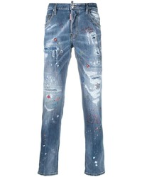 DSQUARED2 Distressed Paint Splatter Jeans