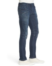 Pierre Balmain Distressed Seven Pocket Moto Jeans