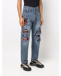 Doublet Distressed Slim Cut Jeans