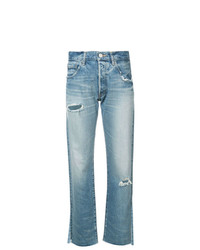 Moussy Vintage Distressed Slit Cuff Jeans
