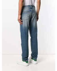 Alexander McQueen Distressed Straight Cut Jeans