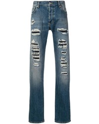 Alexander McQueen Distressed Straight Cut Jeans