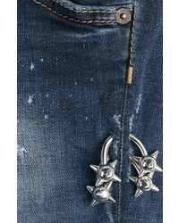 Dsquared2 Distressed Straight Leg Cropped Jeans