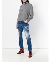 Dsquared2 Distressed Straight Leg Jeans