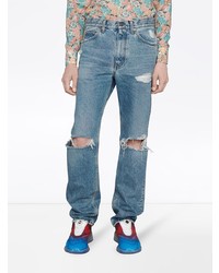 Gucci Distressed Straight Leg Jeans