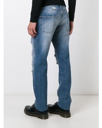 Alexander McQueen Distressed Straight Leg Jeans