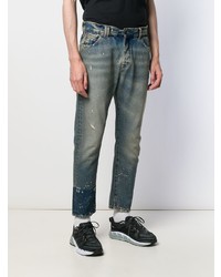 Off-White Distressed Straight Leg Jeans