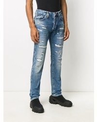 Philipp Plein Distressed Super Straight Cut Jeans
