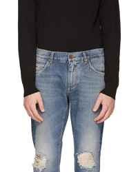 Dolce & Gabbana Dolce And Gabbana Blue Distressed Jeans