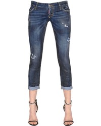 Dsquared2 Pat Distressed Waxed Cotton Denim Jeans