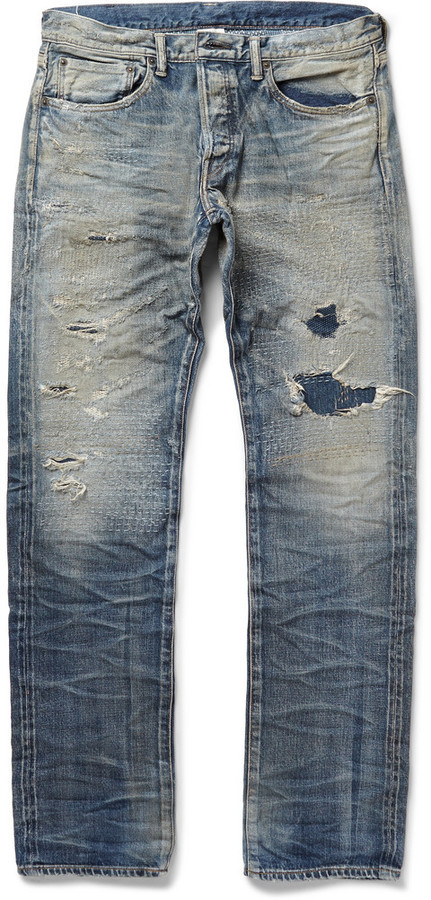 Fabric Brand Co Massa Slim Fit Distressed Selvedge Denim Jeans, $650 ...