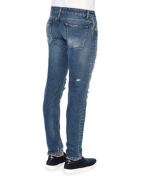 Dolce & Gabbana Five Pocket Distressed Denim Jeans Blue