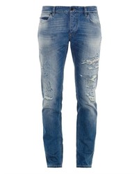 Dolce & Gabbana Gold Fit Distressed Slim Fit Jeans