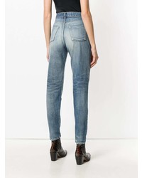 Saint Laurent High Waist Distressed Jeans