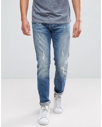 Jack & Jones Intelligence Jeans In Slim Fit With Distress Detail Cr004