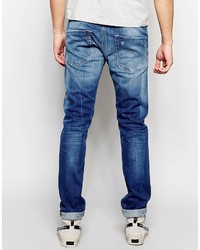 Diesel Jeans Belther 669b Slim Fit Light Distressed Wash
