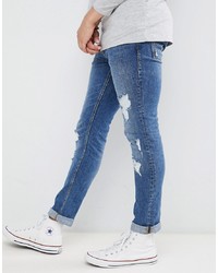 Jack & Jones Jeans In Slim Fit Distressed Denim Denim
