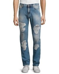 Versace Jeans Slim Fit Distressed Jeans