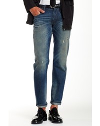 DKNY Jeans Tinted Rip And Repair Wash Bleecker Straight Leg Jean