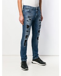 Philipp Plein Layered Cut Slim Jeans