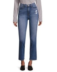 Frame Le High Distressed Straight Leg Jeans