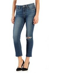 Paige Legacy Jacqueline Ripped High Rise Crop Straight Leg Jeans