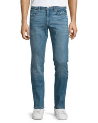 Frame Lhomme Russell Distressed Washed Denim Jeans Cave