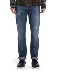 Valentino Light Washed Distressed Denim Jeans